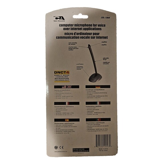 Cyber Acoustics Computer Stand Noise Canceling Microphone CVL-1064 NEW - Picture 2 of 2